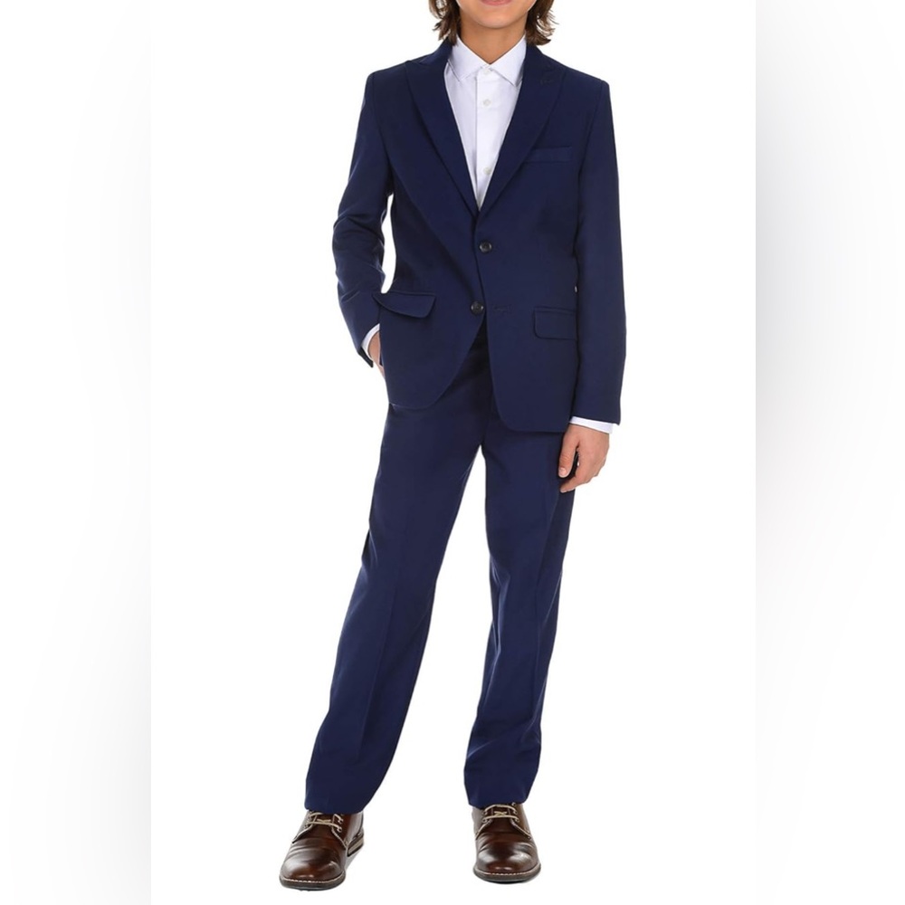 Calvin Klein Boys 2-Piece Infinity Blue Formal Suit Set Size 8